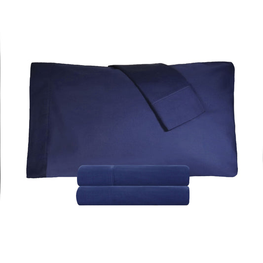 Solid Cotton Percale 2-Piece Pillowcase Set - Crown Blue