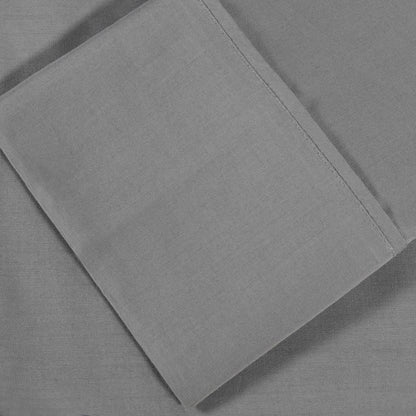 Solid Cotton Percale 2-Piece Pillowcase Set - Smoked Pearl