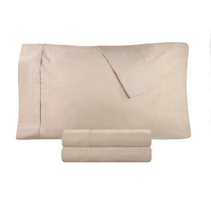 Solid Cotton Percale 2-Piece Pillowcase Set - Tan