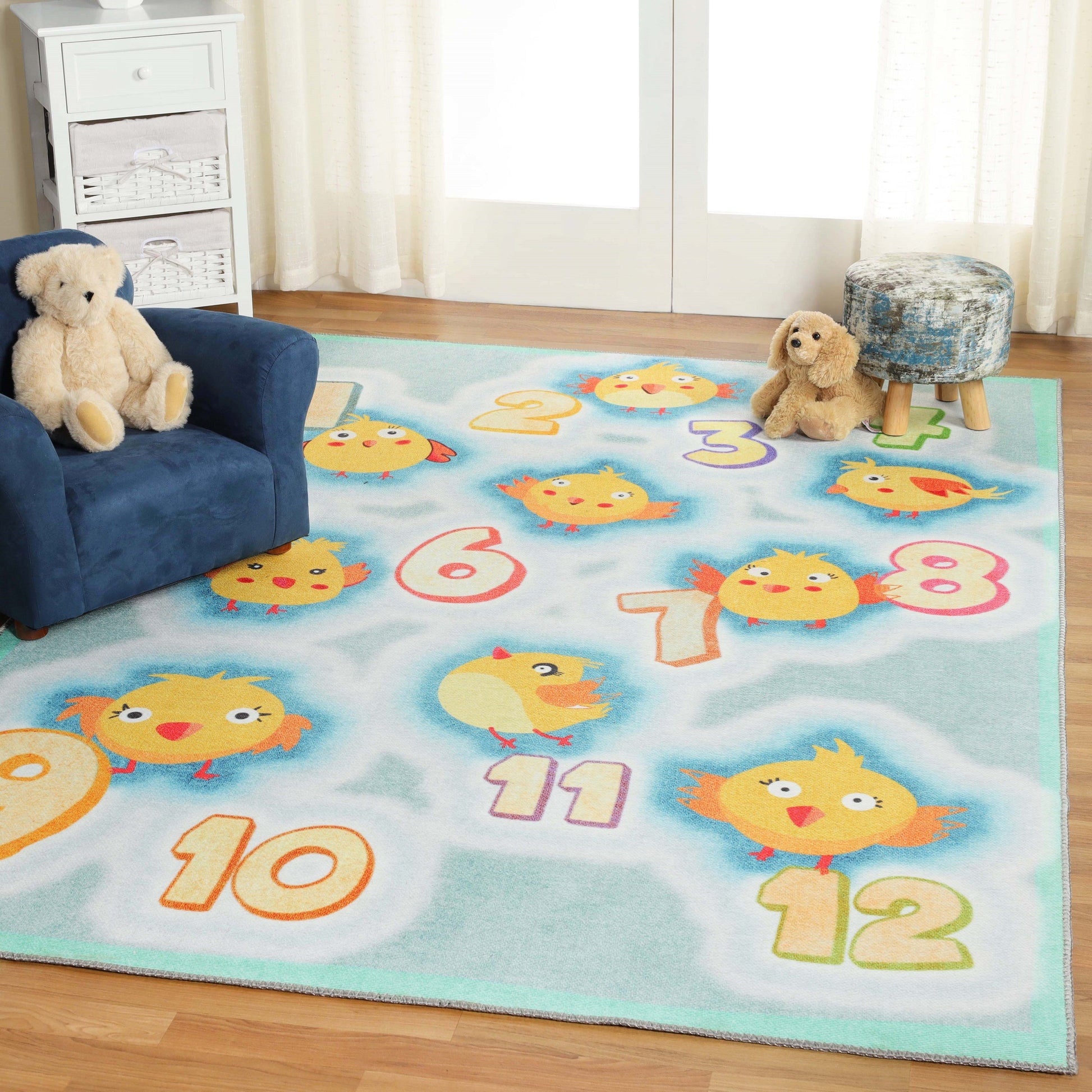 Superior Jumbo Playtime Numbers Flatweave Indoor Area Rug 