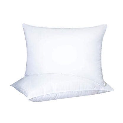 Down Alternative Hypoallergenic Medium Weight 2 Piece Pillow Set - White