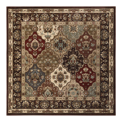 Palmyra Traditional Floral Medallion Indoor Area Rug Or Runner Rug - Chocolate