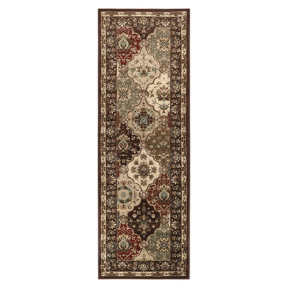 Palmyra Traditional Floral Medallion Indoor Area Rug Or Runner Rug - Chocolate