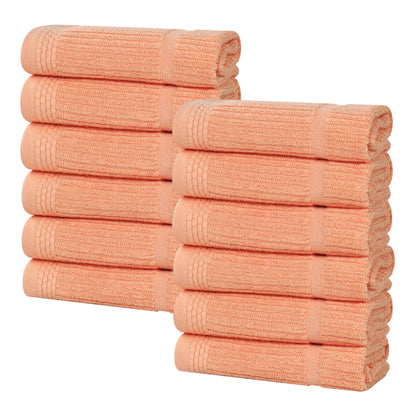 Milo Smart Twist Cotton Medium Weight Solid Face Towels, Set of 12