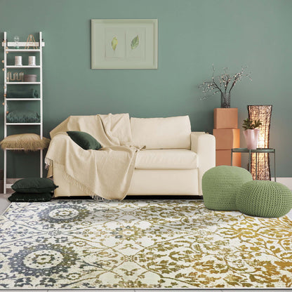 Superior Pendleton Traditional Floral Indoor Area Rug or Runner Rug Or Door Mat - Off-White