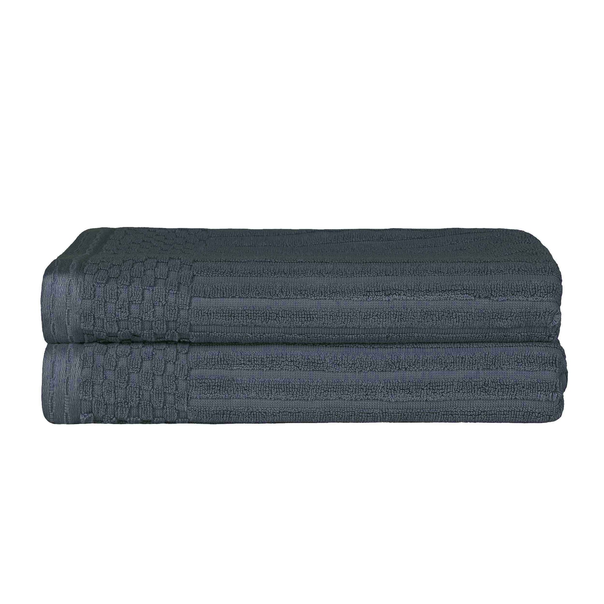Soho Ribbed Textured Cotton Ultra-Absorbent Bath Towel Set - Pine