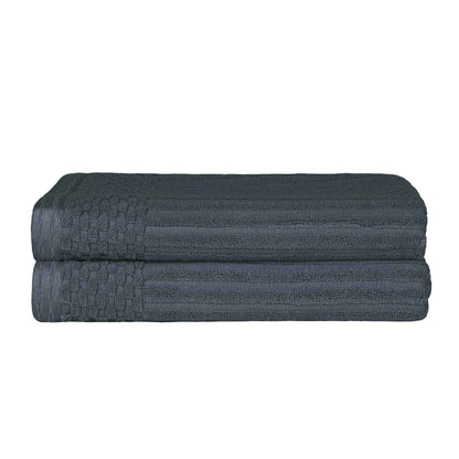 Soho Ribbed Textured Cotton Ultra-Absorbent Bath Towel Set - Pine