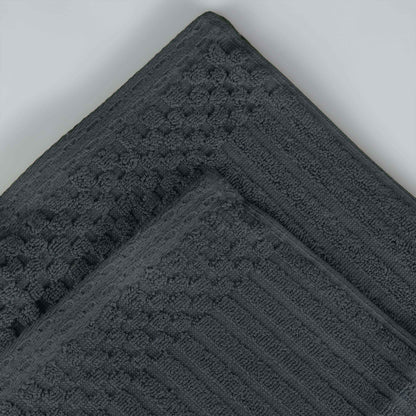 Ribbed Textured Cotton Medium Weight 12 Piece Towel Set