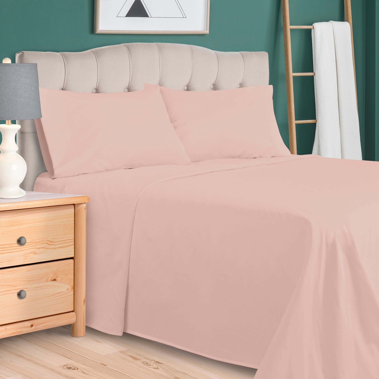 Egyptian Cotton 700 Thread Count Eco Friendly Solid Sheet Set - Pink