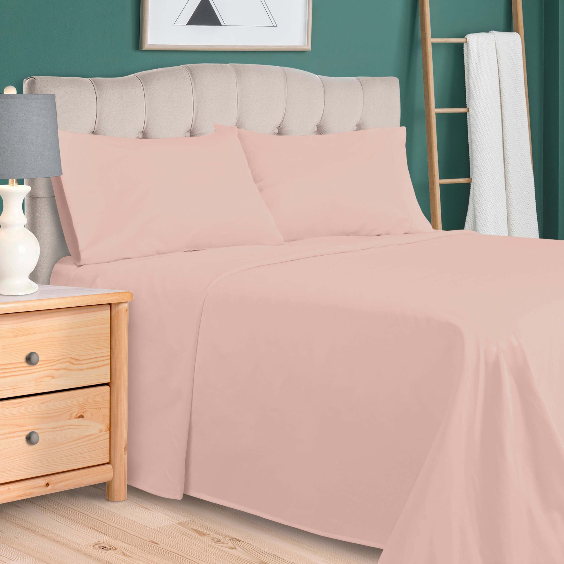 Egyptian Cotton 700 Thread Count Eco Friendly Solid Sheet Set - Pink