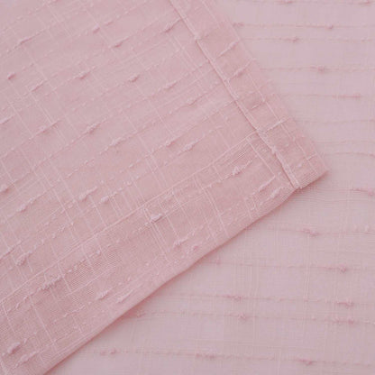 Meteorite Textured Grommet Sheer Curtain Panel Set of 2 - Pink