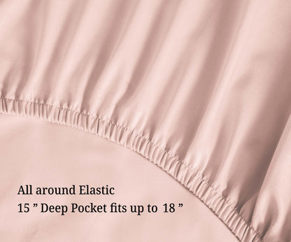 Egyptian Cotton 700 Thread Count Eco Friendly Solid Sheet Set - Pink