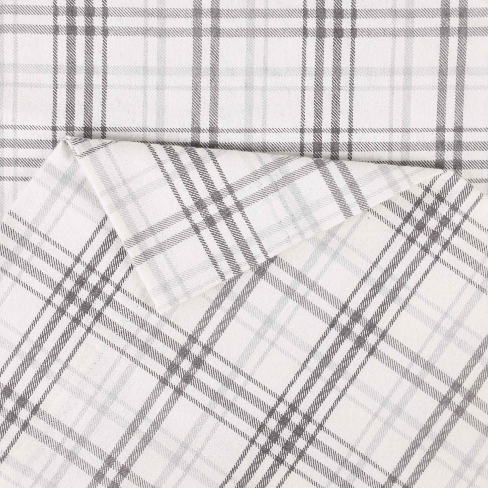 Plaid Flannel Cotton Classic Rustic Farmhouse Deep Pocket Sheet Set - Charcoal