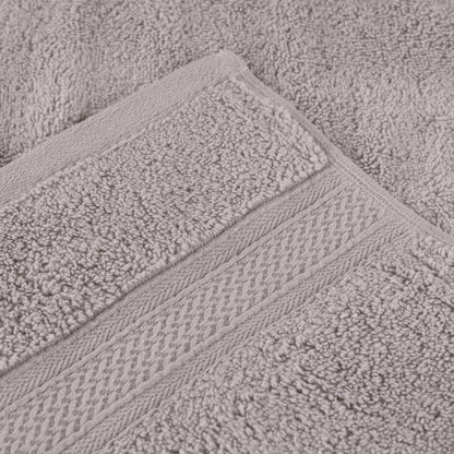 Chevron Zero Twist Solid and Jacquard Soft Cotton 6 Piece Towel Set - Platinum