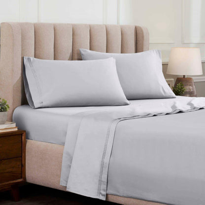 Egyptian Cotton 1500 Thread Count Eco Friendly Solid Sheet Set - Platinum