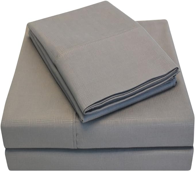 Microfiber Embossed Basketweave Deep Pocket Sheet Set - Platinum
