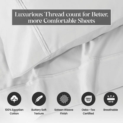 Egyptian Cotton 1200 Thread Count Eco-Friendly Solid Sheet Set