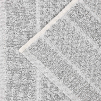Naples Cotton Blend Textured Checkered and Ribbed 3 Piece Towel Set