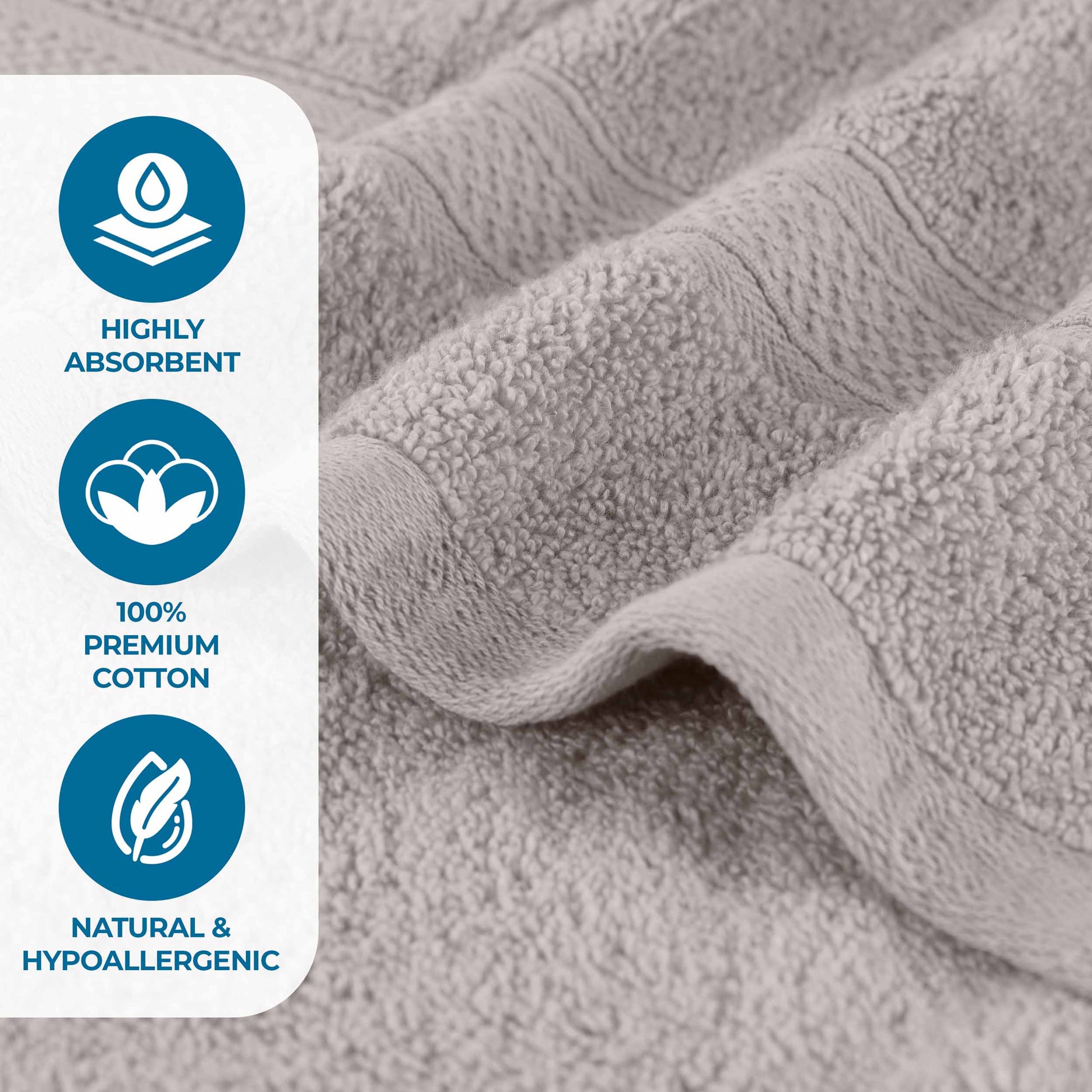 Chevron Zero Twist Solid and Jacquard Soft Cotton 6 Piece Towel Set - Platinum