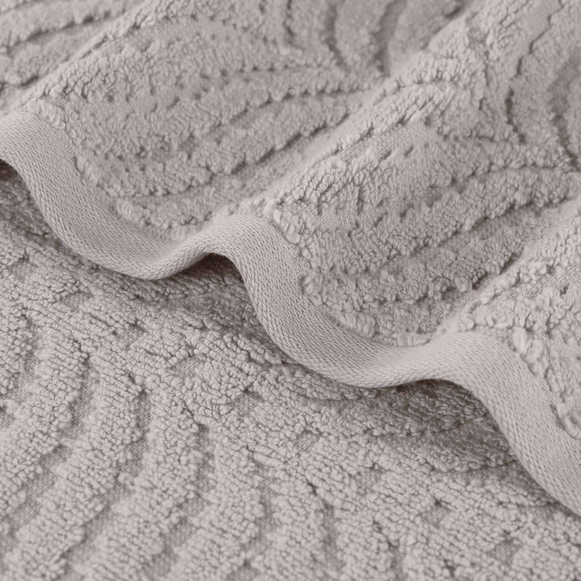 Chevron Zero Twist Jaquard Cotton 3 Piece Bathroom Towel Set - Platinum
