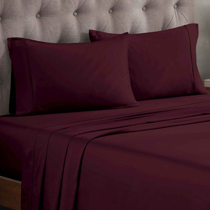 Egyptian Cotton 300 Thread Count Solid Deep Pocket Sheet Set - Plum
