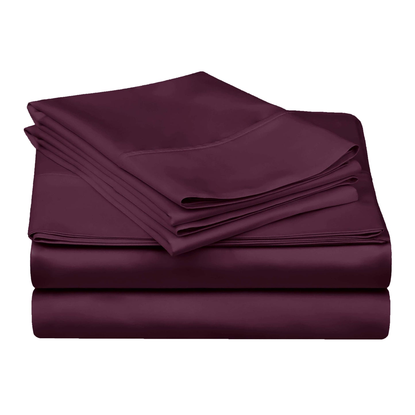 Egyptian Cotton 300 Thread Count Solid Deep Pocket Sheet Set - Plum