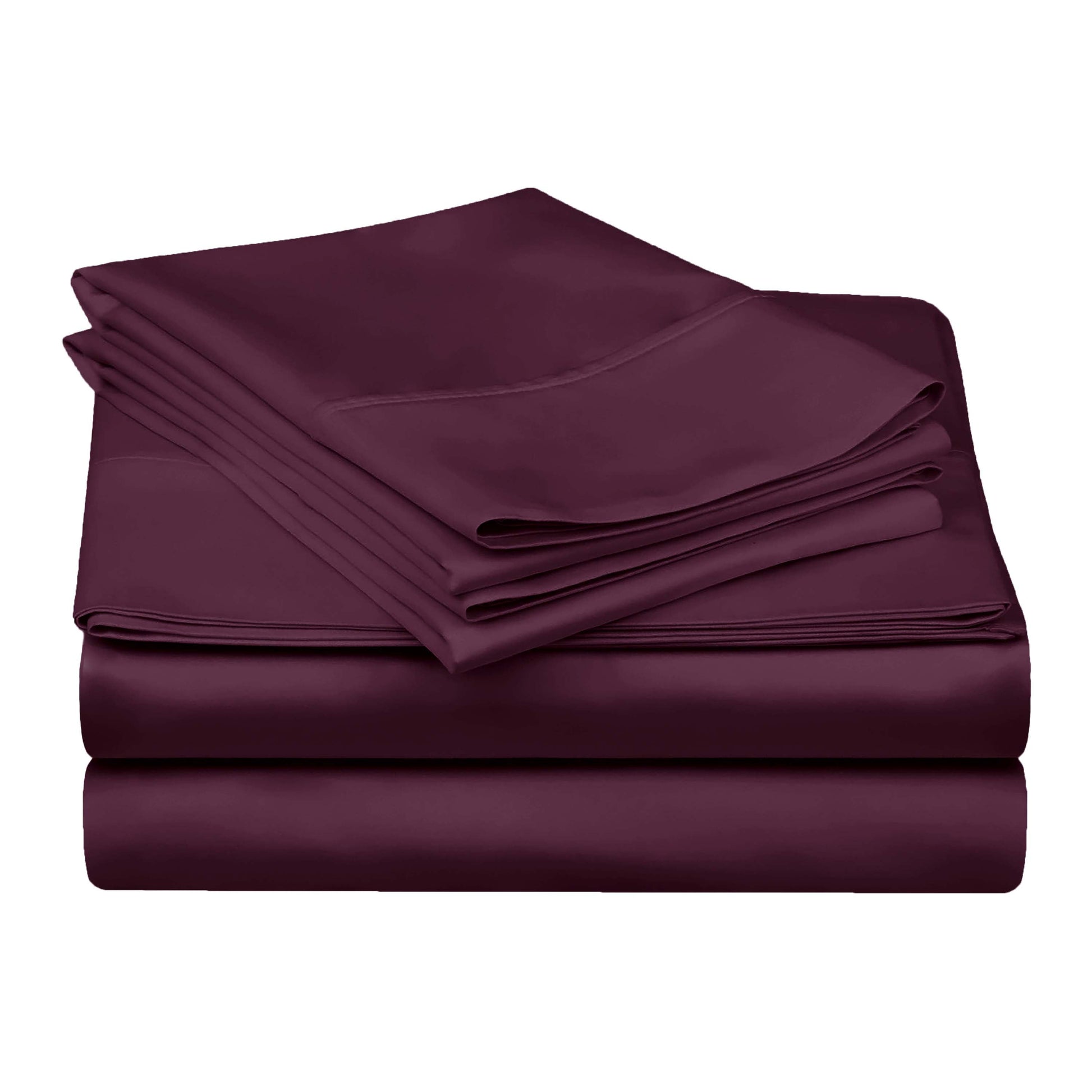 Egyptian Cotton 300 Thread Count Solid Deep Pocket Sheet Set - Plum