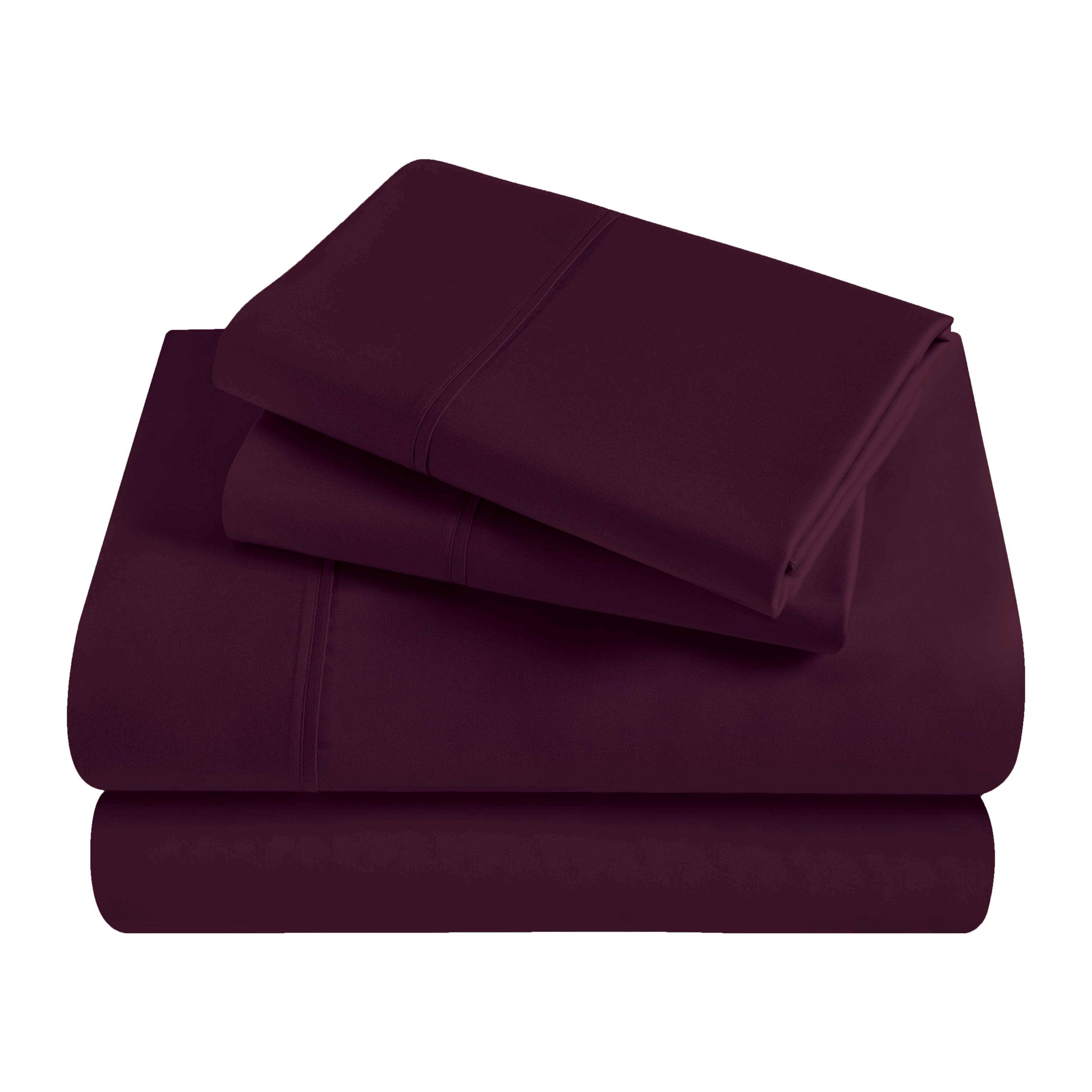Egyptian Cotton 300 Thread Count Solid Deep Pocket Sheet Set - Plum