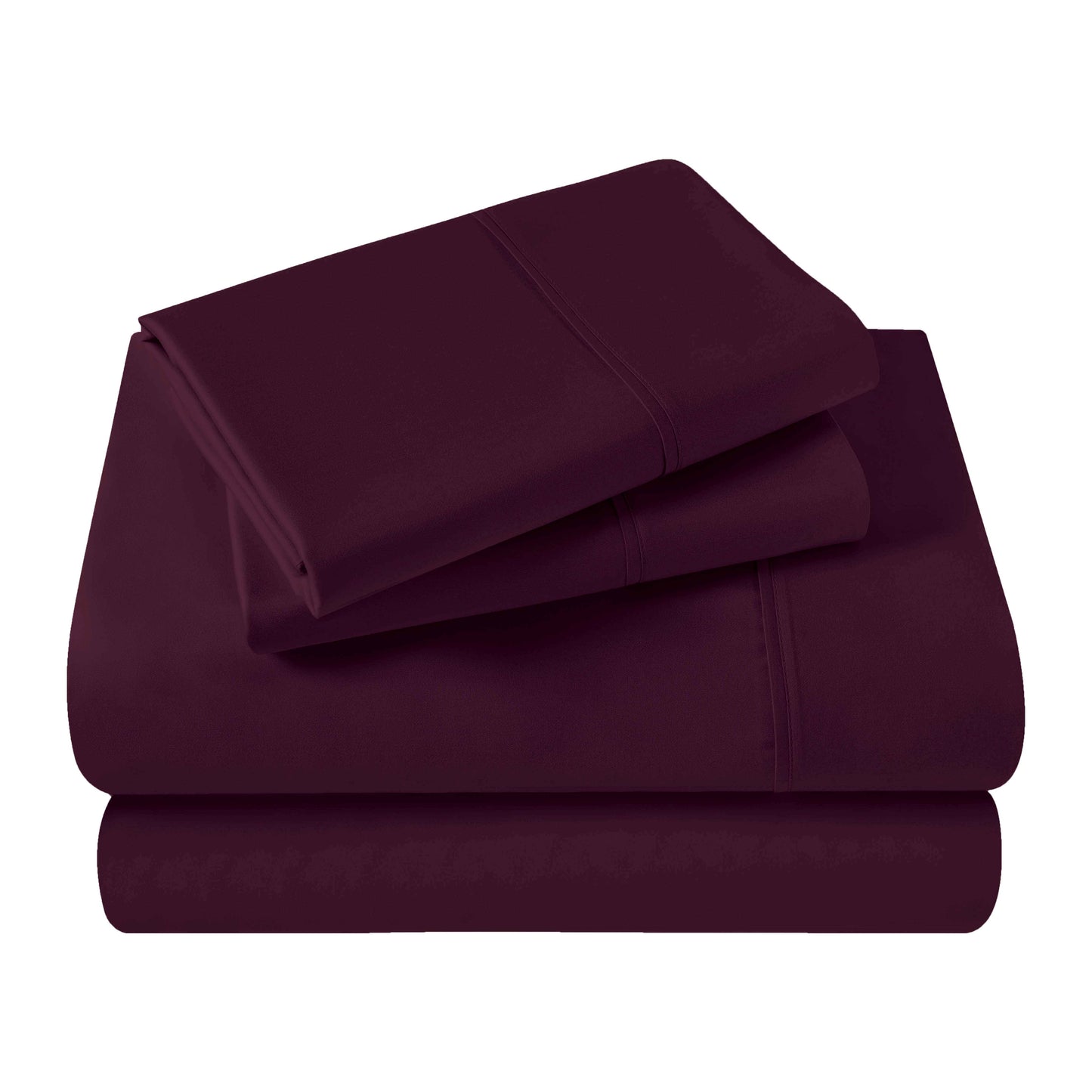 400 Thread Count Egyptian Cotton Solid Deep Pocket Sheet Set - Plum