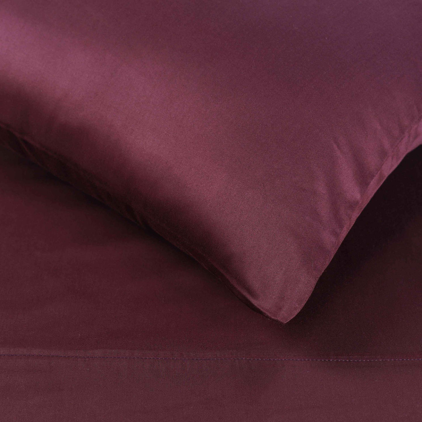 400 Thread Count Egyptian Cotton Solid Deep Pocket Sheet Set - Plum