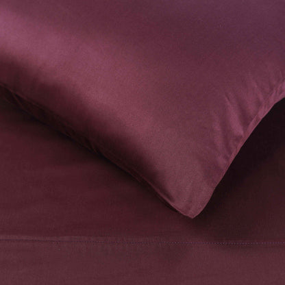 400 Thread Count Egyptian Cotton Solid Deep Pocket Sheet Set - Plum