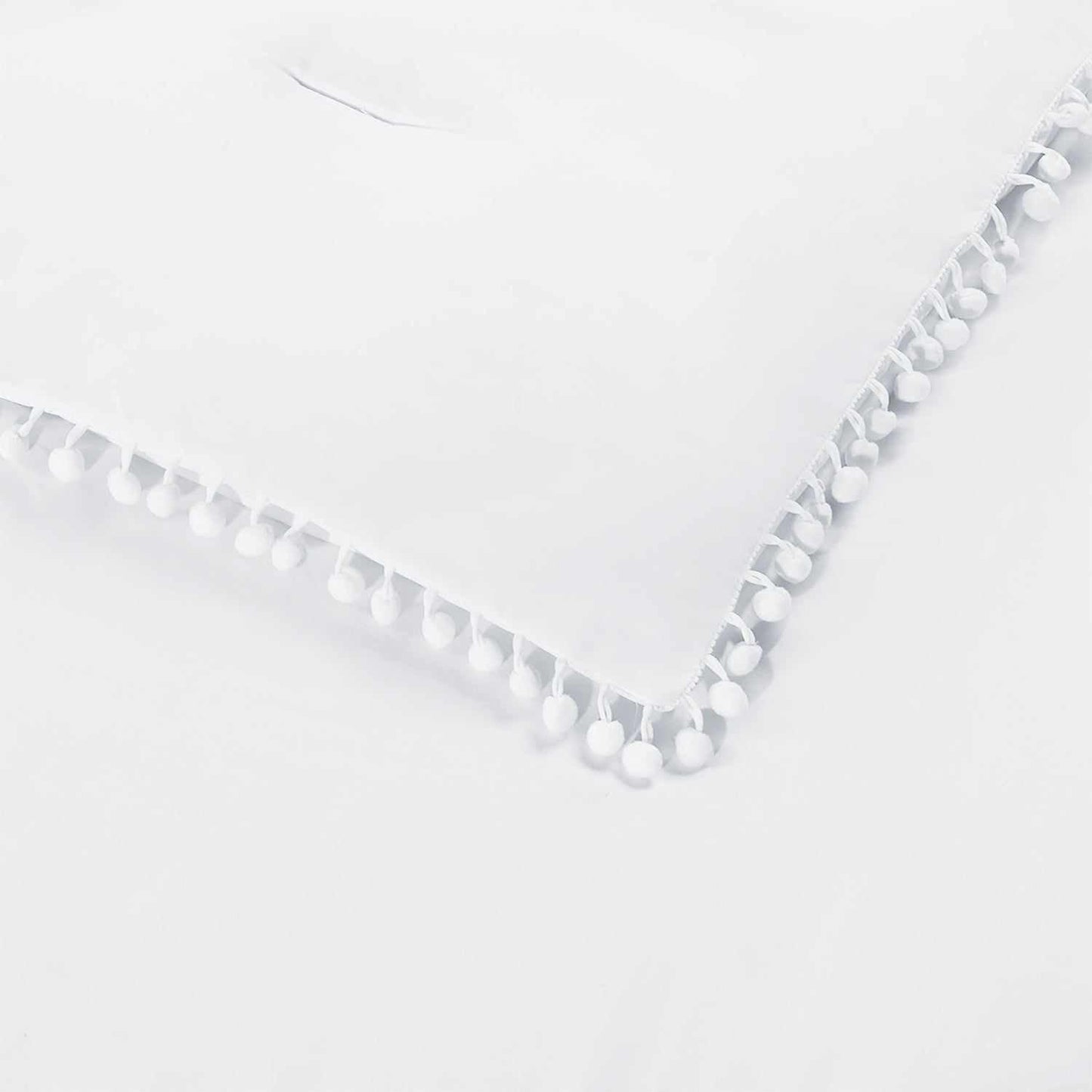  Superior Pom Pom Down Alternative Microfiber Comforter Set - White
