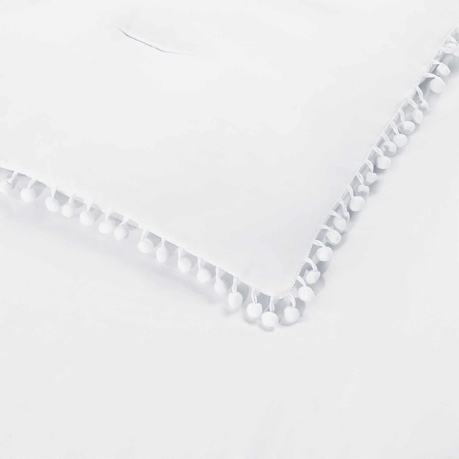  Superior Pom Pom Down Alternative Microfiber Comforter Set - White