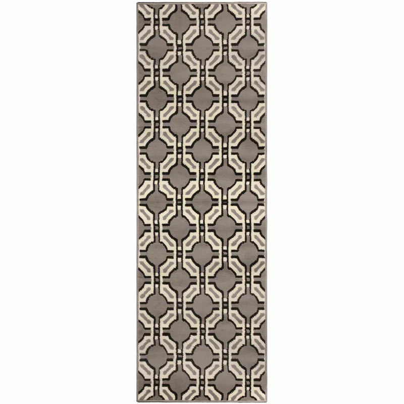 Pritchard Modern Geometric Area Rug or Runner Rug - Gray