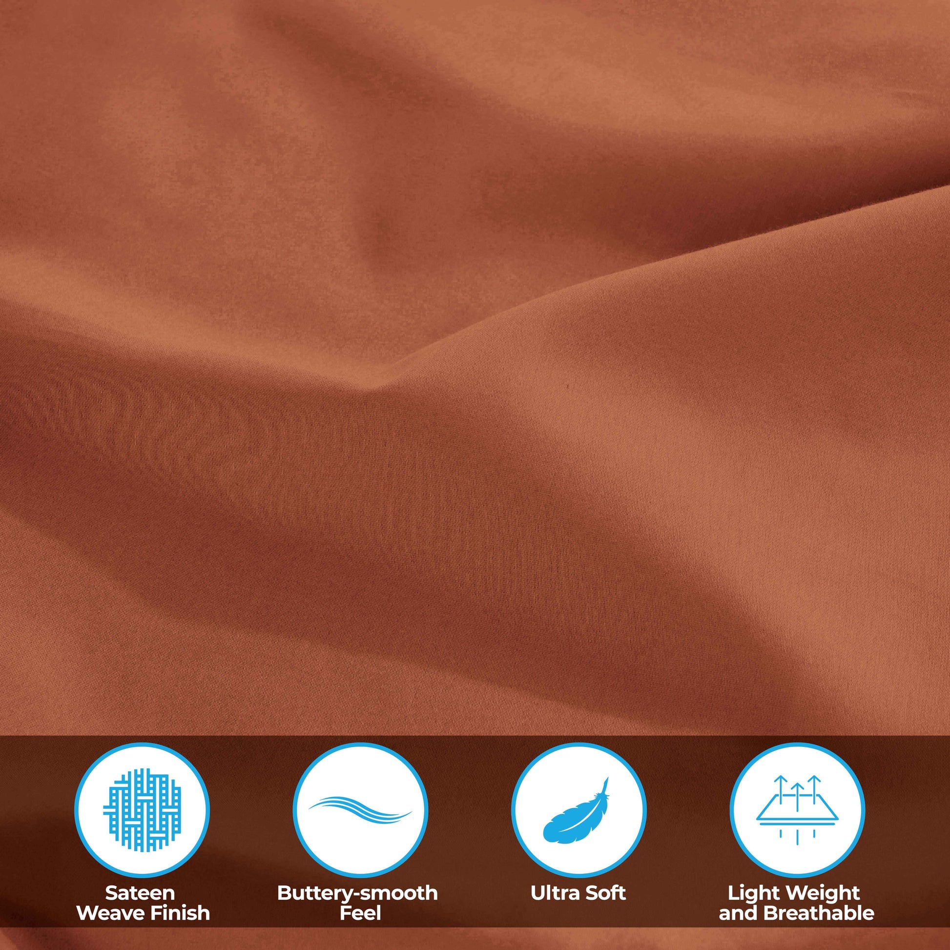 Egyptian Cotton 300 Thread Count Solid Deep Pocket Sheet Set - Pumpkin