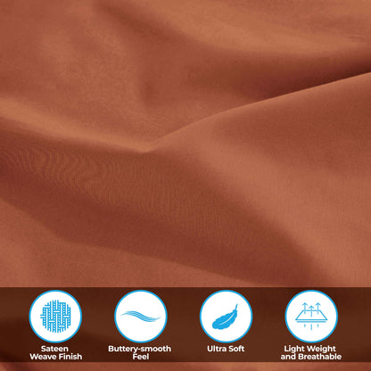 Egyptian Cotton 300 Thread Count Solid Deep Pocket Sheet Set - Pumpkin
