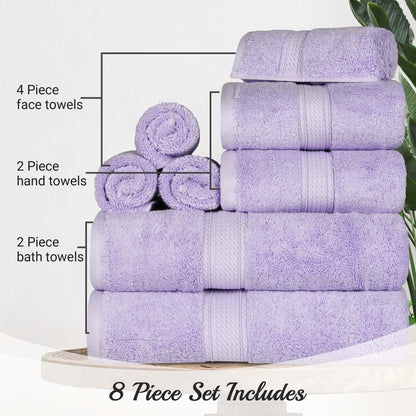 Madison Egyptian Cotton Pile Plush Heavyweight 8 Piece Towel Set