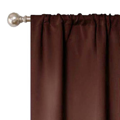 Solid Machine Washable Room Darkening Blackout Curtains, Set of 2 - Cappuccino