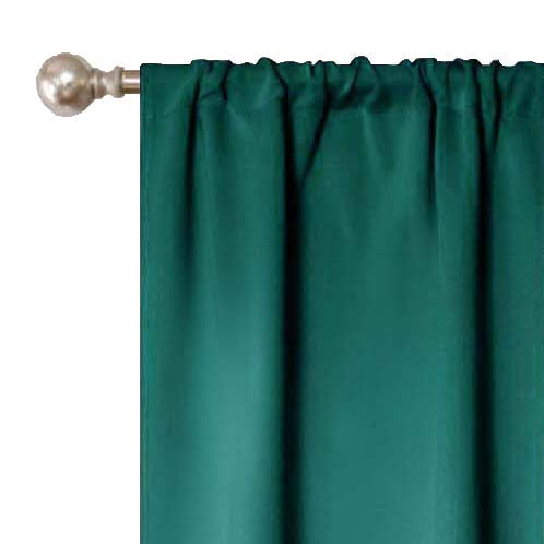 Solid Machine Washable Room Darkening Blackout Curtains, Set of 2 - CeruleanBlue