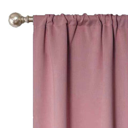 Solid Machine Washable Room Darkening Blackout Curtains, Set of 2 - MauveChalk