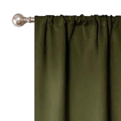 Solid Machine Washable Room Darkening Blackout Curtains, Set of 2 - OliveGreen