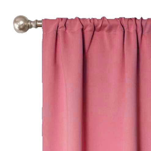 Solid Machine Washable Room Darkening Blackout Curtains, Set of 2 - Pink