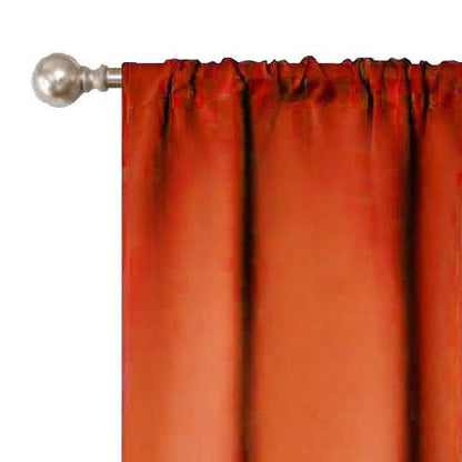 Solid Machine Washable Room Darkening Blackout Curtains, Set of 2 - Rust