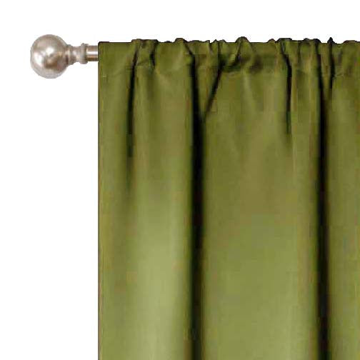 Solid Machine Washable Room Darkening Blackout Curtains, Set of 2 - Sage