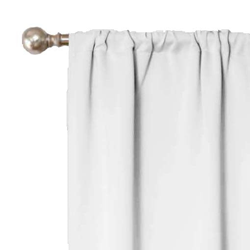 Solid Machine Washable Room Darkening Blackout Curtains, Set of 2 - SnowWhite