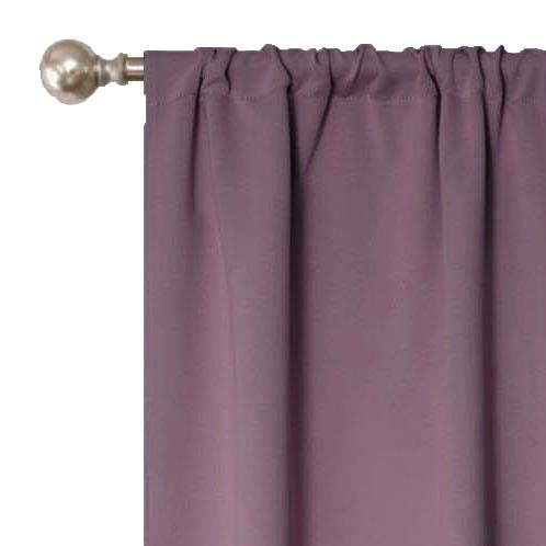 Solid Machine Washable Room Darkening Blackout Curtains, Set of 2 - Wisteria