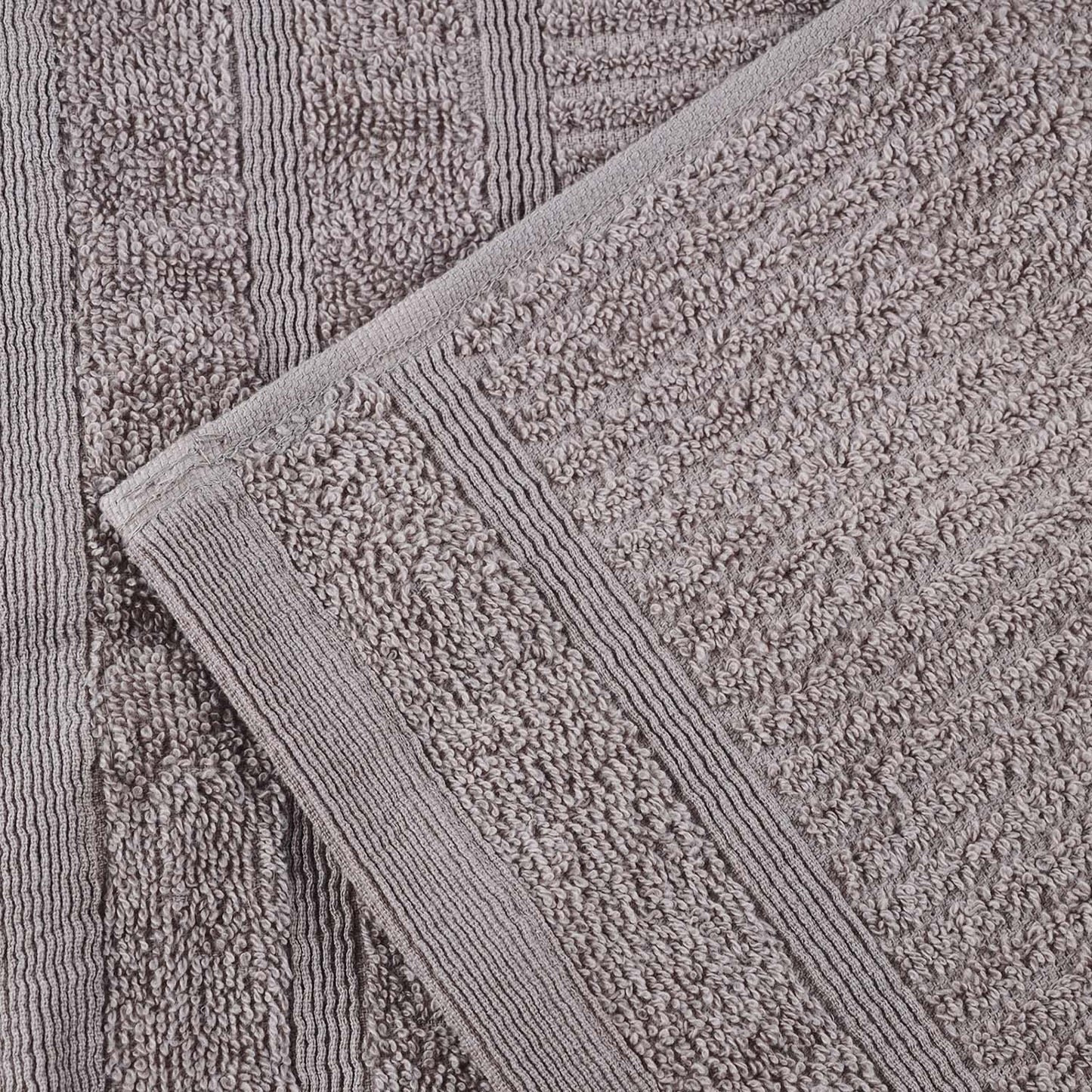 Egyptian Cotton 8 Piece Bath, Hand, and Face Towel Set with Bath Mat and Bath Mitt - Grey