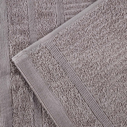 Egyptian Cotton 8 Piece Bath, Hand, and Face Towel Set with Bath Mat and Bath Mitt - Grey