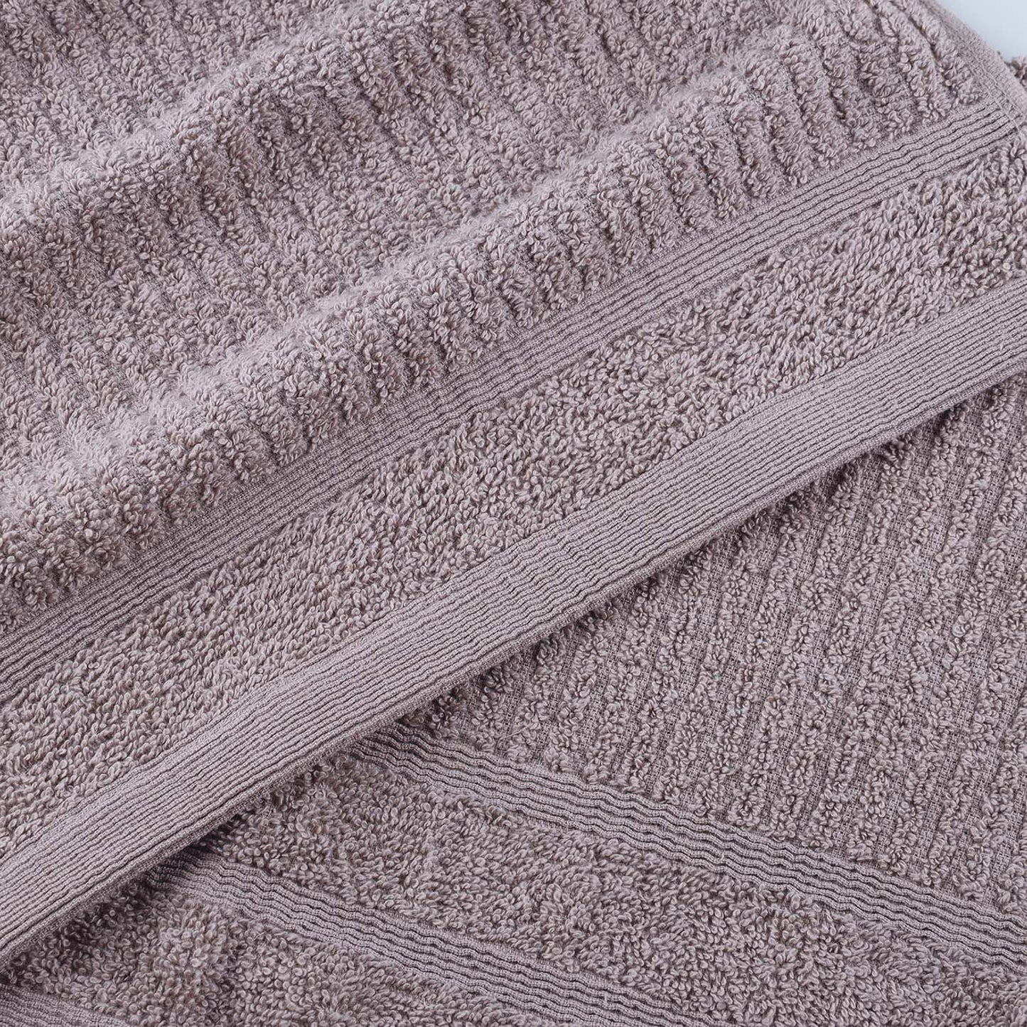 Egyptian Cotton 8 Piece Bath, Hand, and Face Towel Set with Bath Mat and Bath Mitt - Grey