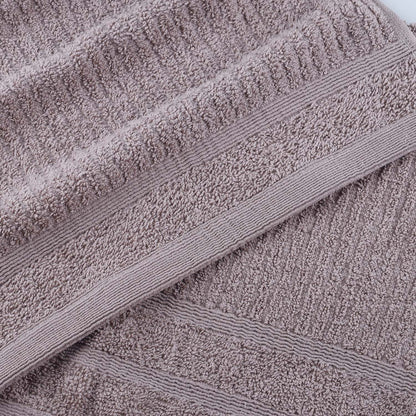 Egyptian Cotton 8 Piece Bath, Hand, and Face Towel Set with Bath Mat and Bath Mitt - Grey